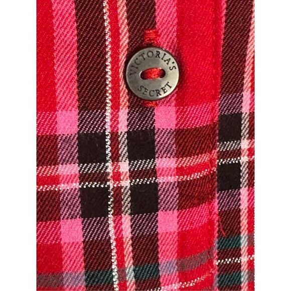 Victoria’s Secret NWT sz XL red plaid flannel pajama set with scrunchie - Picture 7 of 16
